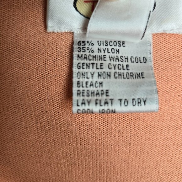 Talbots Sweater Womens Small Peach Scoop Neck 3/4 Sleeve Viscose Nylon Ladies - Picture 7 of 8